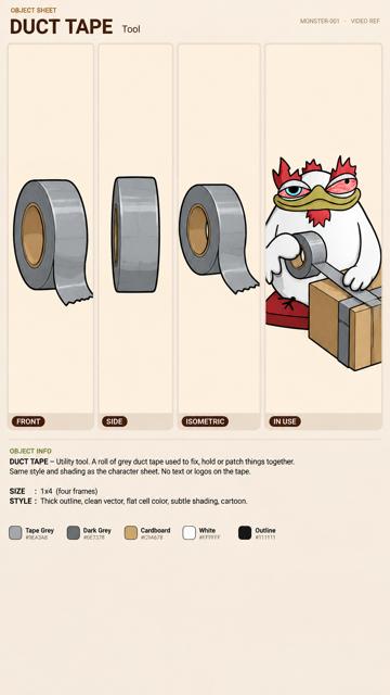 DUCT TAPE, Bert object sheet by Flare