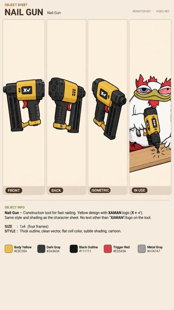 NAIL GUN, Bert object sheet by Flare