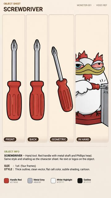 SCREWDRIVER, Bert object sheet by Flare