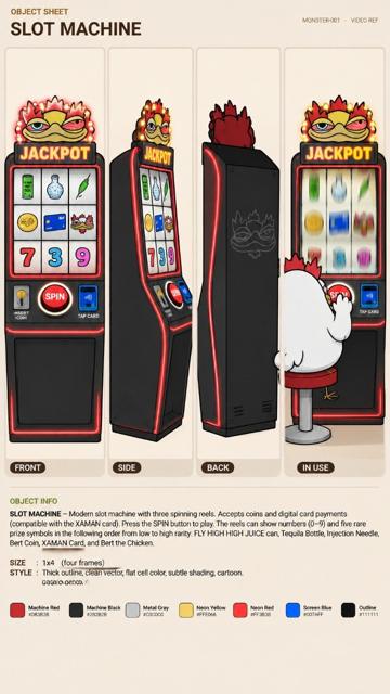 SLOT MACHINE, Bert object sheet by Flare