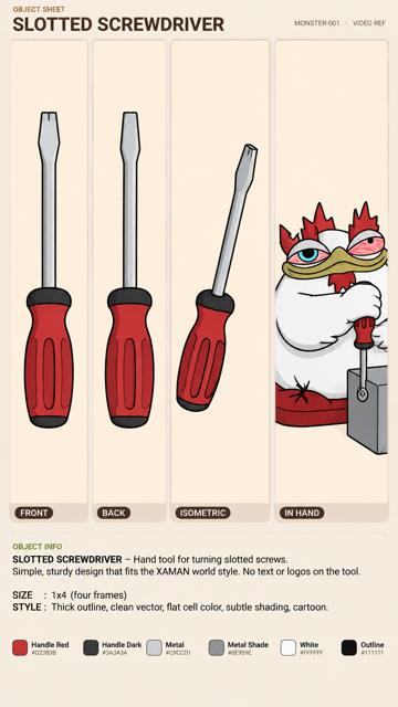 SLOTTED SCREWDRIVER, Bert object sheet by Flare