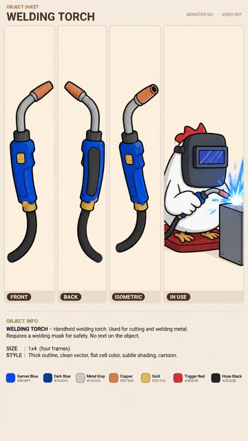 WELDING TORCH, Bert object sheet by Flare