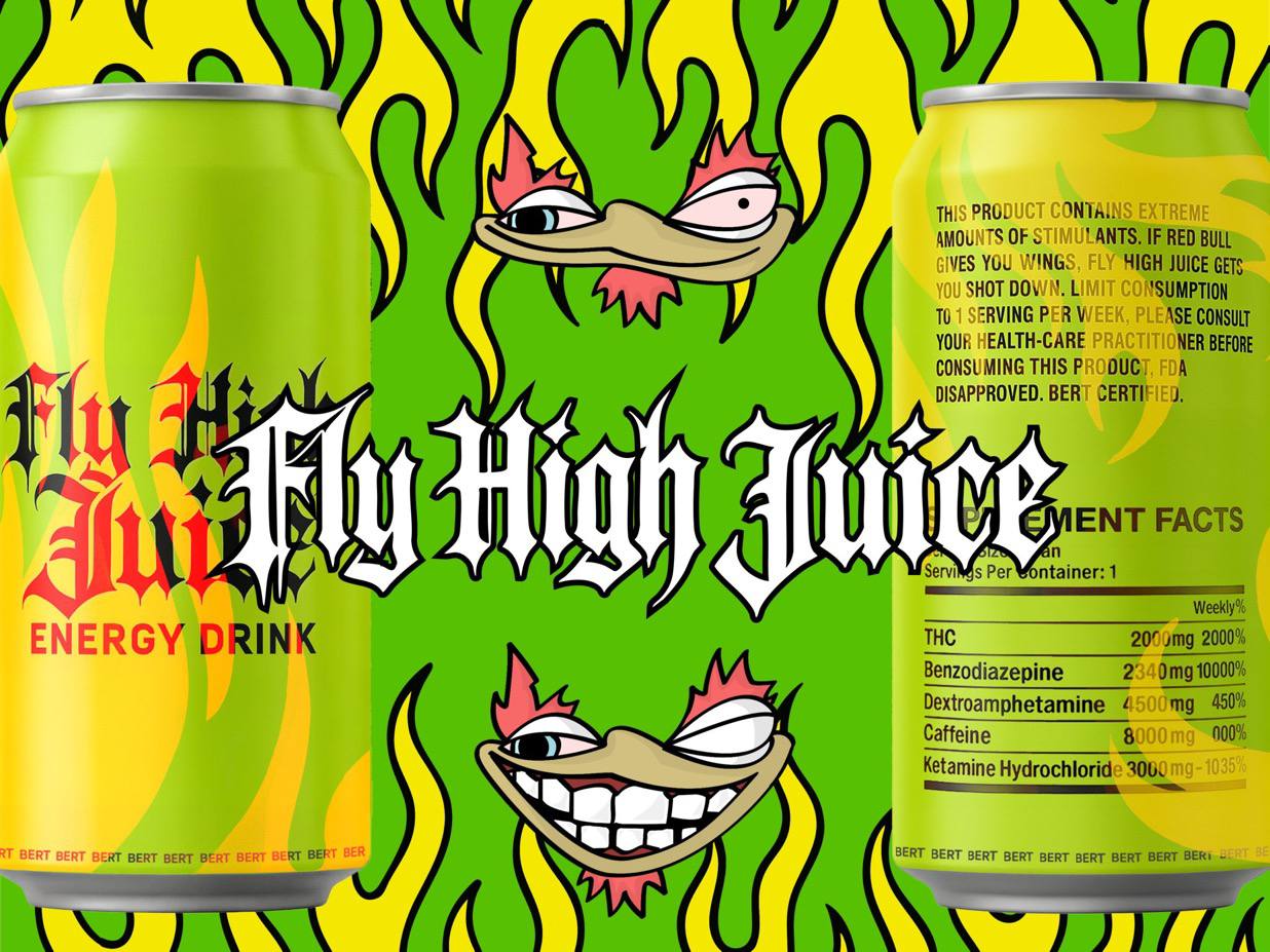Fly High Juice cans