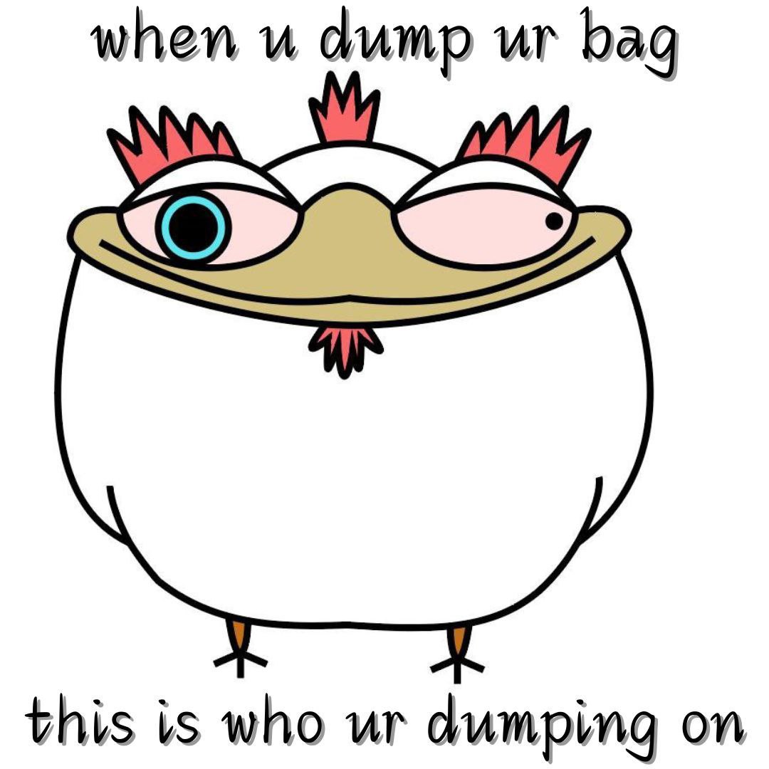 when u dump ur bag, this is who ur dumping on