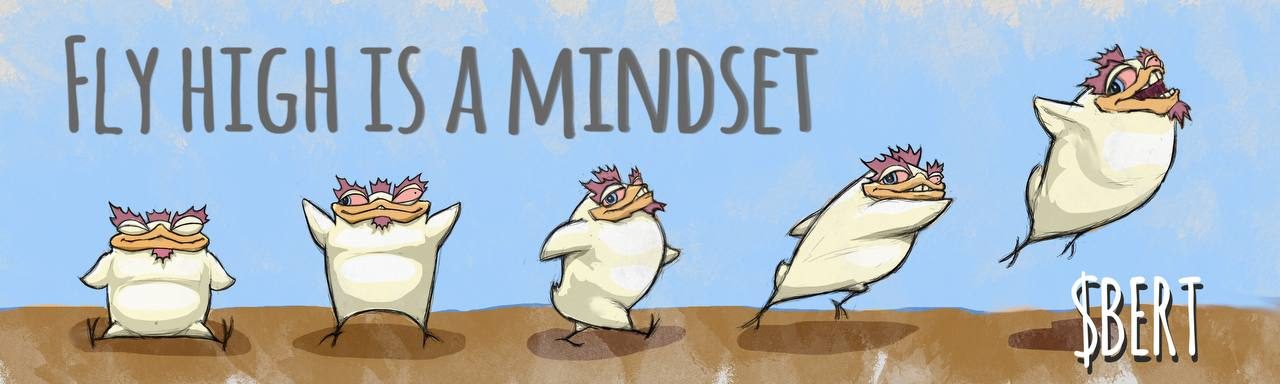 Fly high is a mindset: five Berts taking off, by Vizzle Dizzle